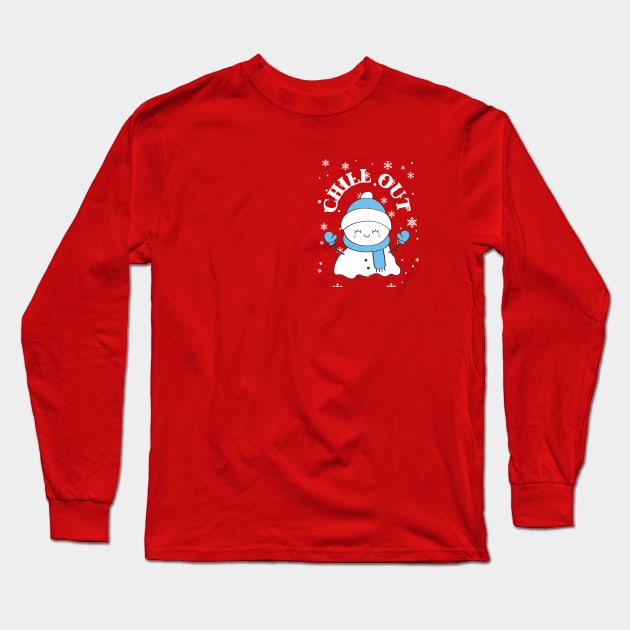 Chill Out Snowman Long Sleeve T-Shirt by BBbtq